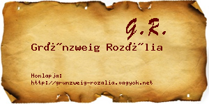 Grünzweig Rozália névjegykártya